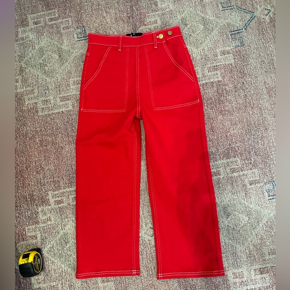 Astro Bettie Res vintage style high waist wide leg crop jeans New No Tags - Picture 1 of 10